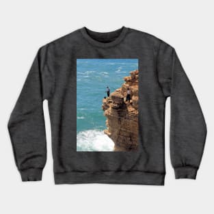 Living dangerously - Cliff fishing at Cabo de São Vicente, Portugal Crewneck Sweatshirt